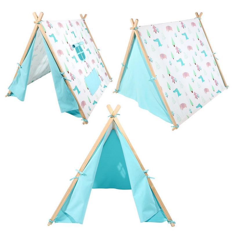 Camping Teepee Tent Foldable Play Tent Tipi Canvas for Kids