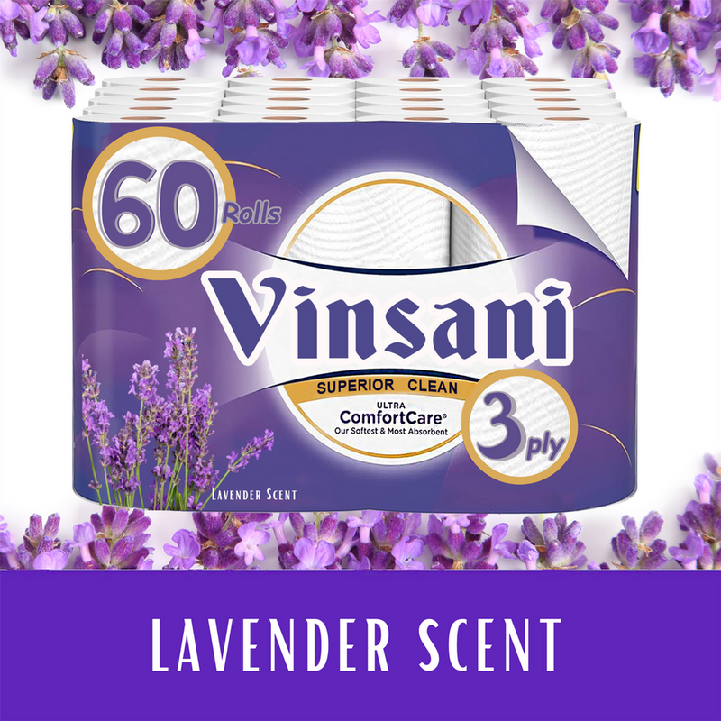 Vinsani Lavender 60 Toilet Rolls