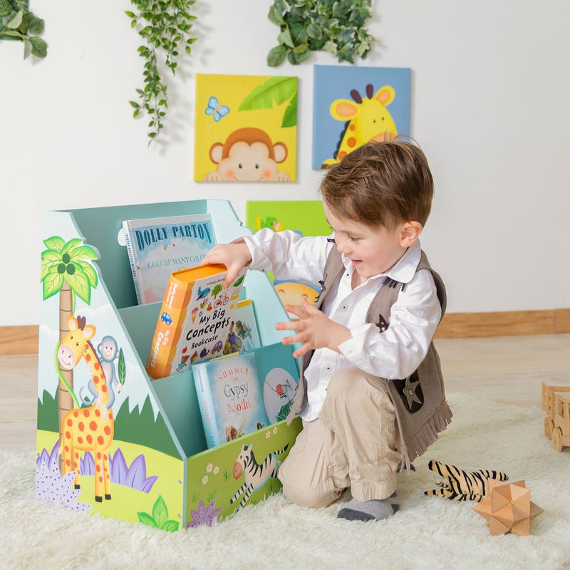 Kids Safari Bookshelf Bookcase Toy Organiser Storage