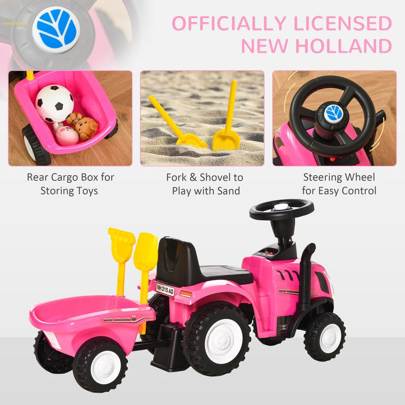 Sliding Car w/Horn No Power Storage Indoor & Outdoor for 12-36 Months Pink