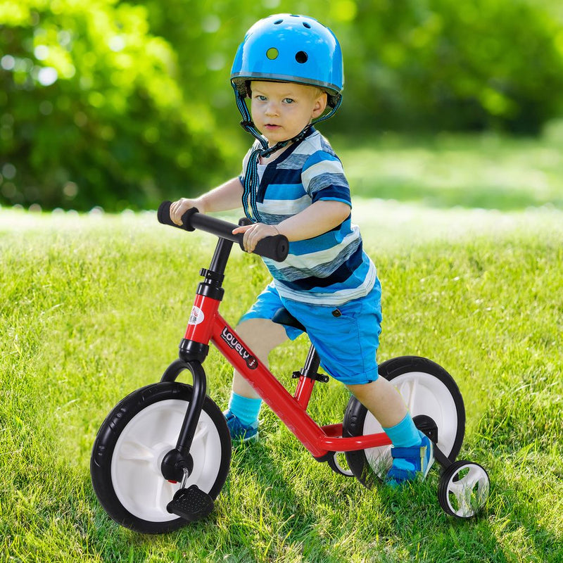 Kids Balance Training Bike Toy w/ Stabilizers For Child 2-5 Years Red HOMCOM