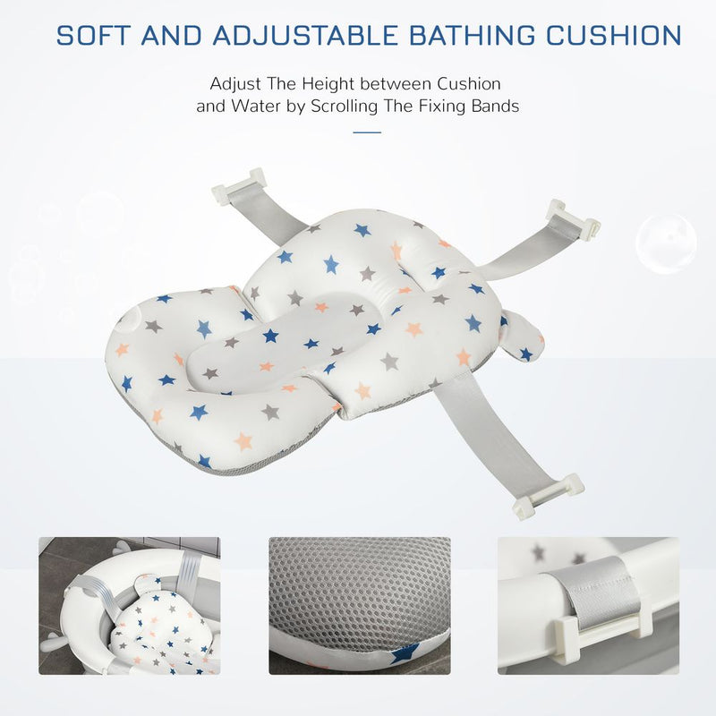 Foldable Baby Bath Tub Ergonomic with Temperature-Induced Water Plug