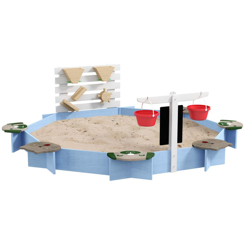 Kids Sandbox, Outdoor Playset for Ages 3-7 Years - Blue