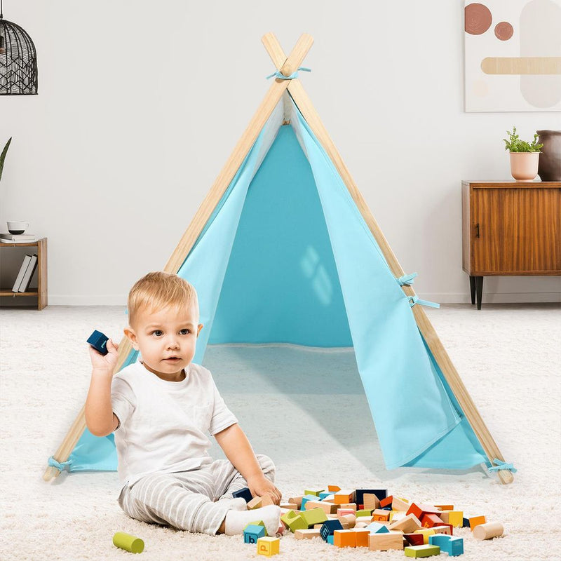 Camping Teepee Tent Foldable Play Tent Tipi Canvas for Kids