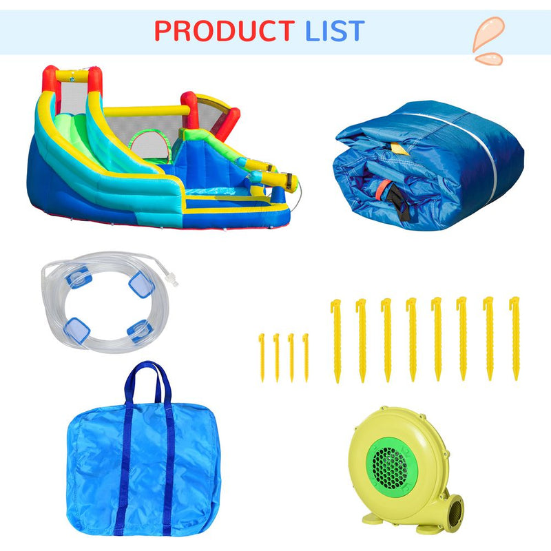 5 in 1 Kids Bouncy Castle with Slide Pool Inflatable House Inflator