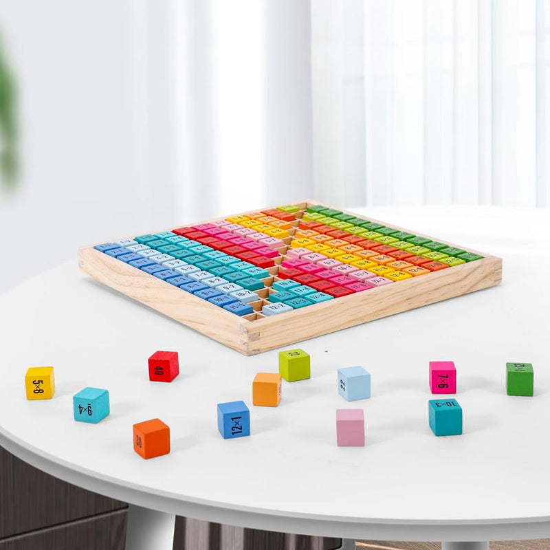 Wooden 1-12 Times Table 145pc Colourful Board Montessori Math for Kids 3+