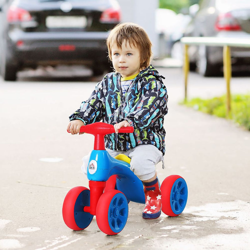 Baby Balance Bike Toddler Safe Training 4 Wheels Storage Bin Muti-Color