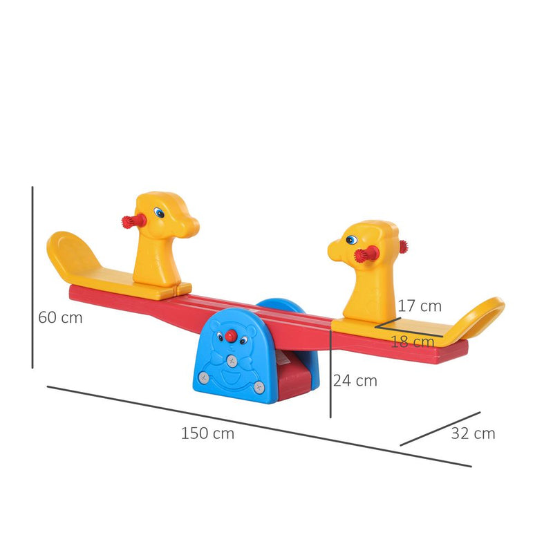 Kids Seesaw Safe Teeter Totter 2 Seats with Easy-Grip Handles