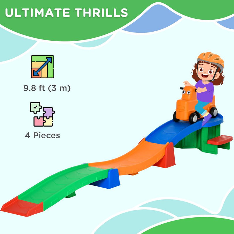 3(m) Up and Down Rollercoaster for Kids w/ Non-Slip Steps for 2-5Years