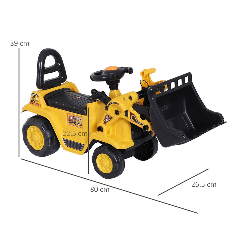 Kids Ride-On Bulldozer Toddler Scooter Storage Cart Construction Truck