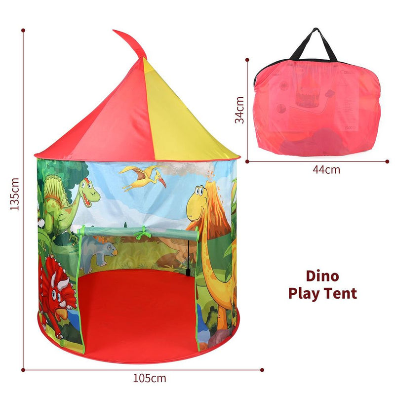 SOKA Dinosaur Play Tent Portable Foldable Red & Yellow Pop Up Garden Playhouse Tent