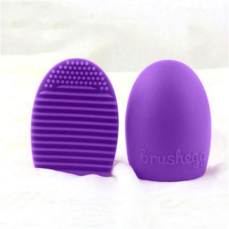 Silicone Egg Sponge Scrubber Make-Up Brush Cleaner - Pink/Purple[Purple]