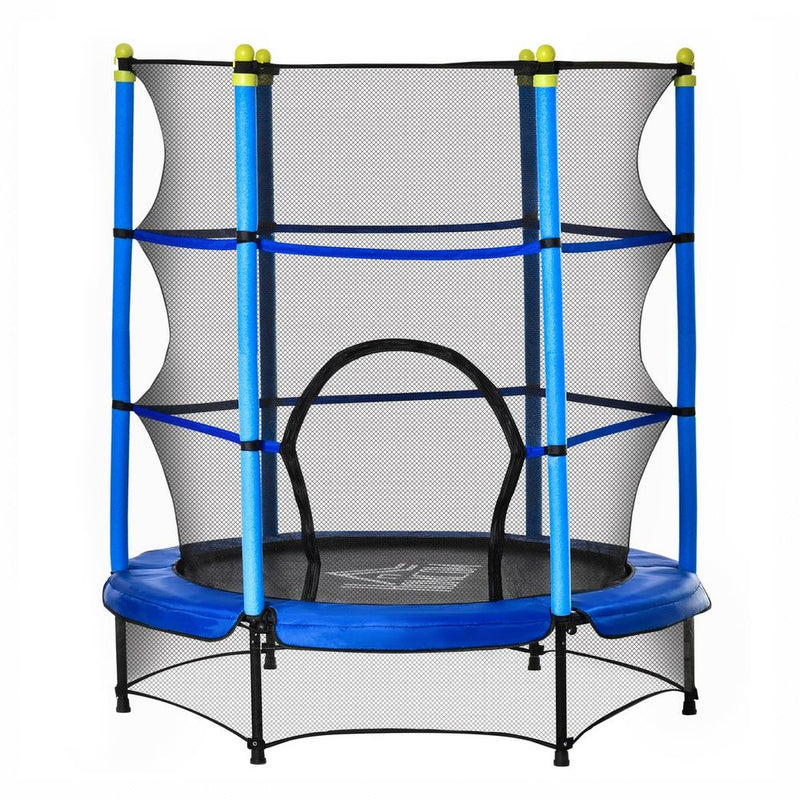 HOMCOM 5.2FT Kids Trampoline with Safety Enclosure Indoor Outdoor - Blue