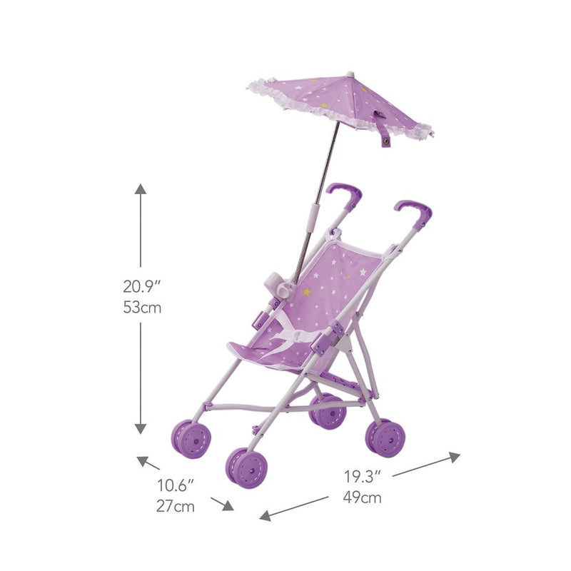 Olivia's Little World Baby Doll Stroller Pushchair & Parasol Purple