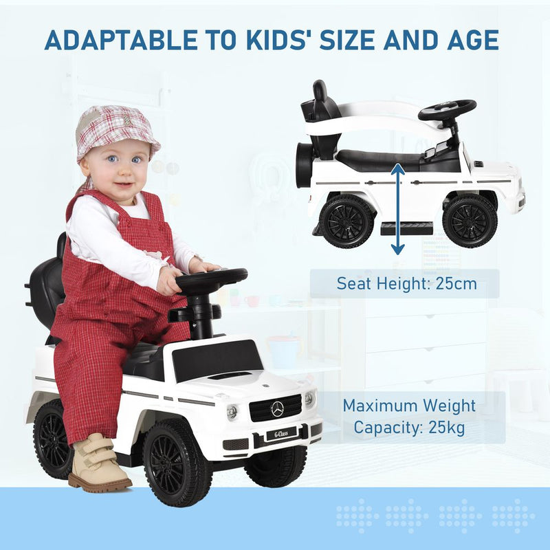 Benz G350 Ride-on Sliding Car Floor Slider Stroller Kids Vehicle, White