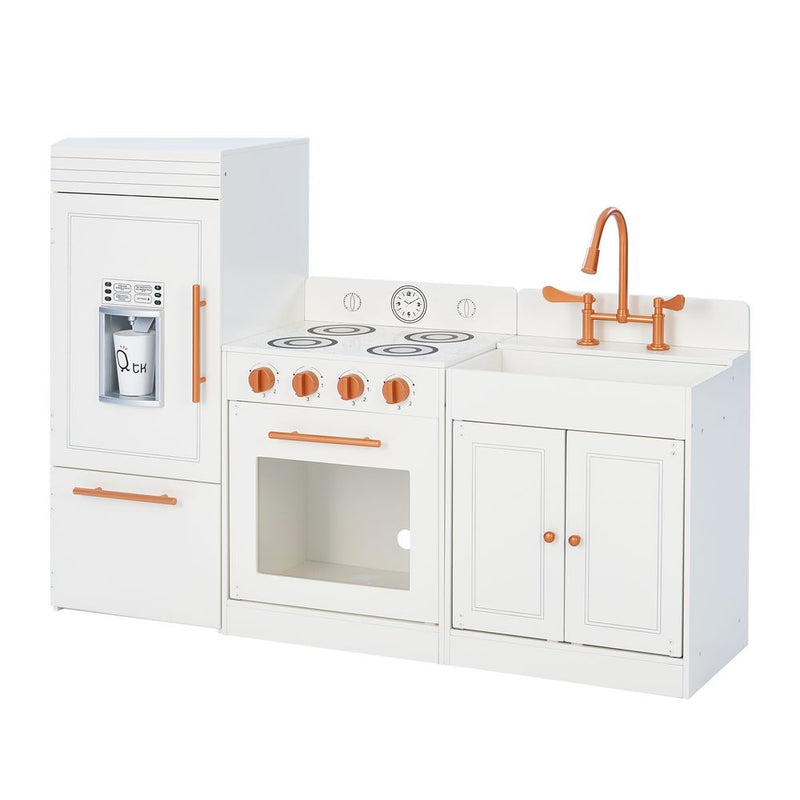 Large Wooden Kitchen Toy Kitchen Rose Gold With Ice Maker