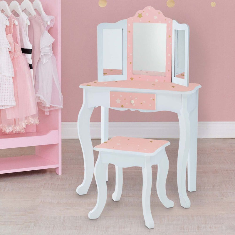 Fantasy Fields Star Dressing Tables Vanity Table w/ Mirror & Stool