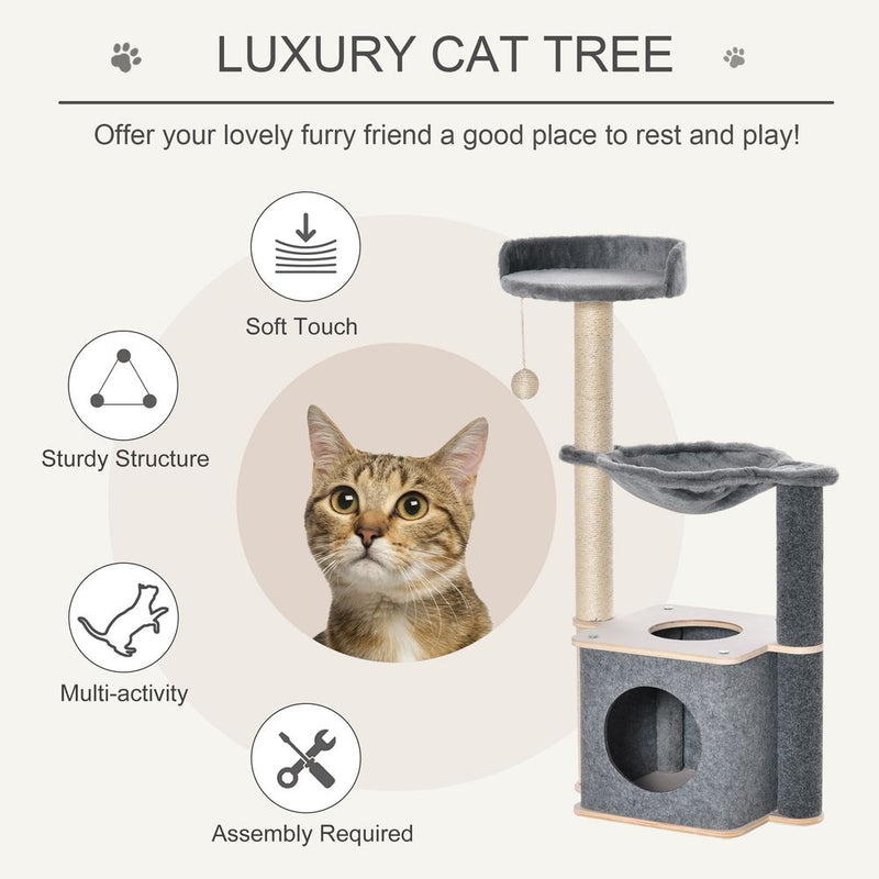 Cat Tree Tower Climbing  Activity Center with Sisal Scratching Post,  Pawhut