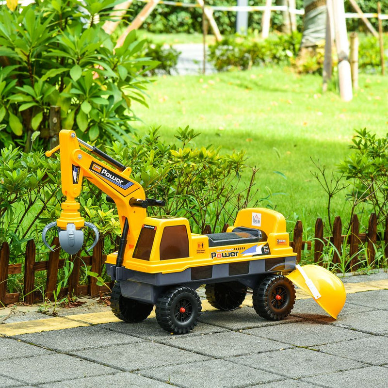 Ride on Excavator Digger Music Light for 2-3 Years Old Yellow