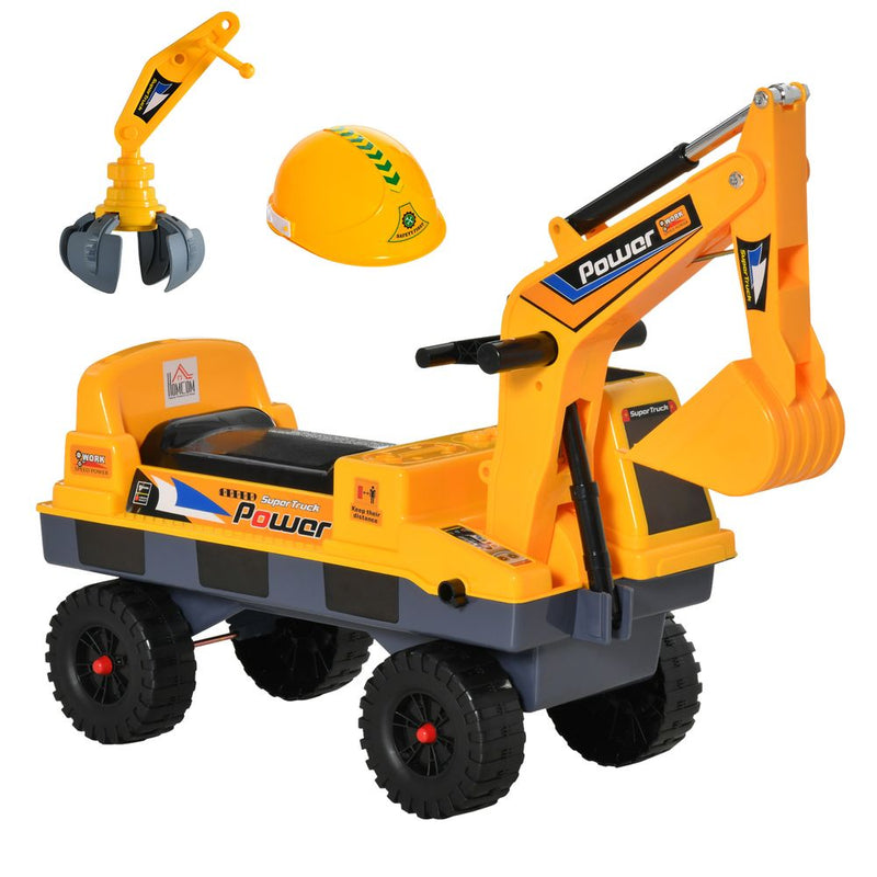 Ride on Excavator Digger Music Light for 2-3 Years Old Yellow