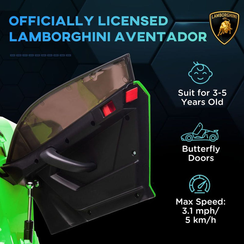 Kids Lamborghini Aventador Licensed 12V Electric Ride On Car - Green