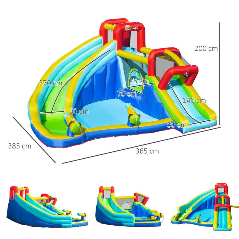 5 in 1 Kids Bouncy Castle with Slide Pool Inflatable House Inflator