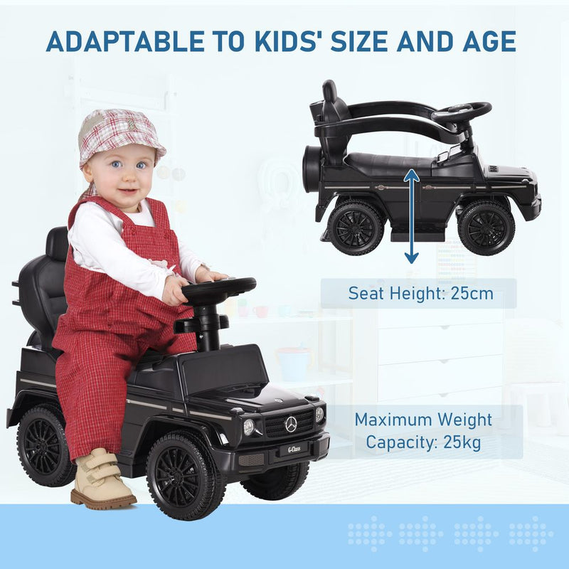 Benz G350 Ride-on Sliding Car Floor Slider Stroller Kids Vehicle, Black