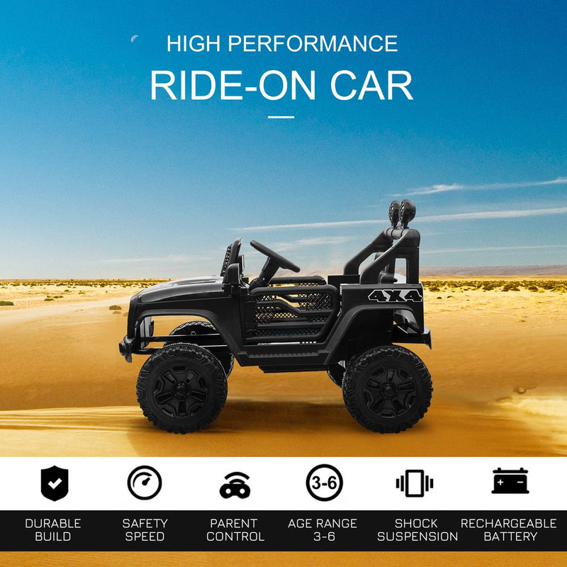 12V Kids Electric Ride On Car Truck Off-road Toy Remote Control Black