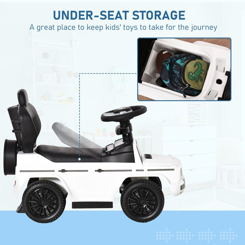 Benz G350 Ride-on Sliding Car Floor Slider Stroller Kids Vehicle, White