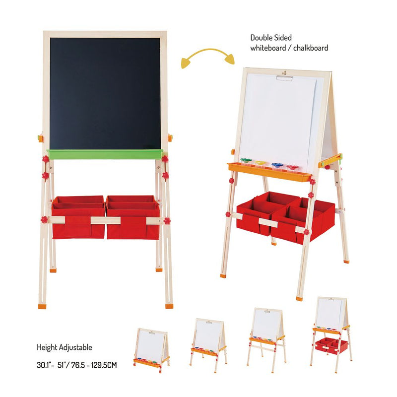 Kids Easel Chalkboard Blackboard Whiteboard Adjust Height