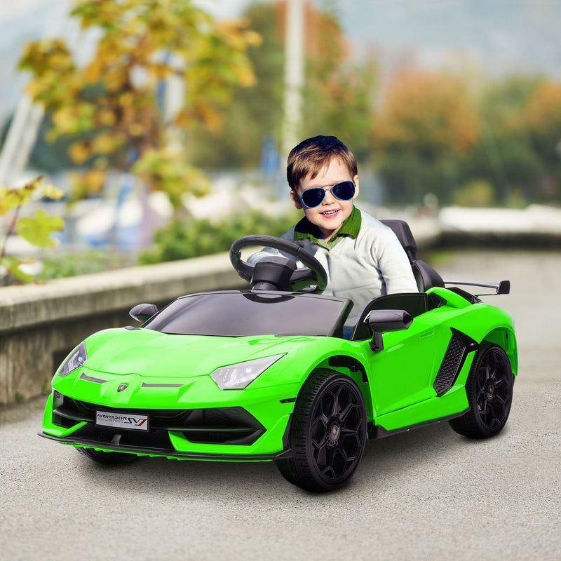 Kids Lamborghini Aventador Licensed 12V Electric Ride On Car - Green