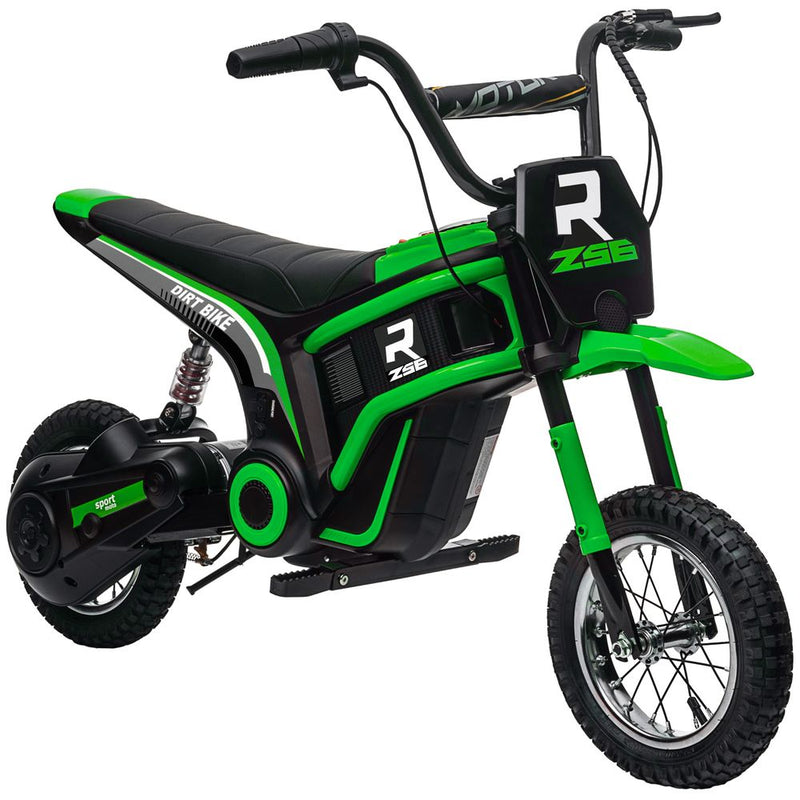 24V Kids Electric Motorbike with Twist Grip Throttle, Music, Horn - Green