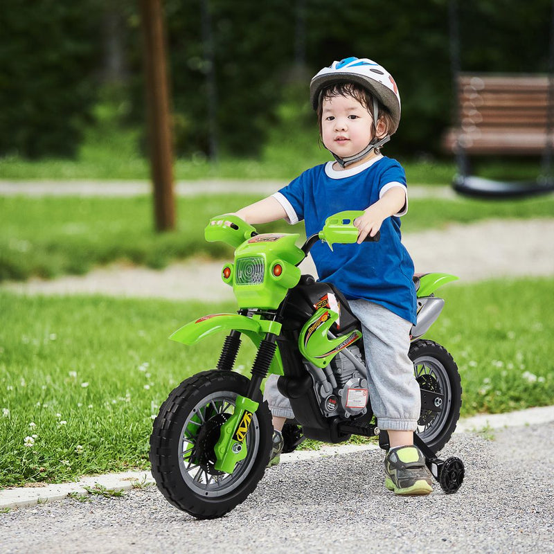 6V Kids Electric Motorbike Motorcycle Ride On for 3-6 Years Green