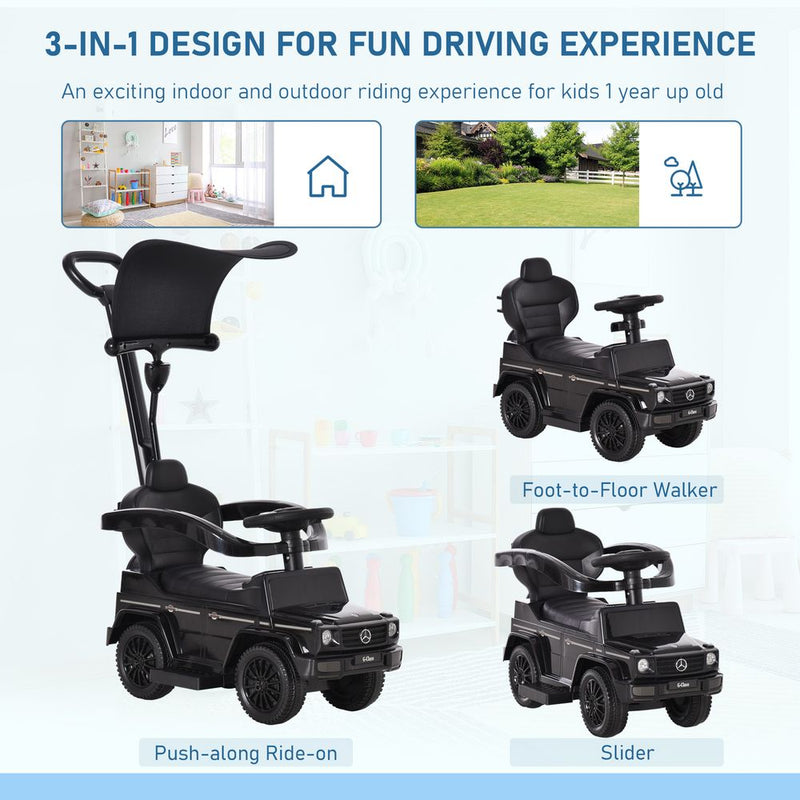 Benz G350 Ride-on Sliding Car Floor Slider Stroller Kids Vehicle, Black