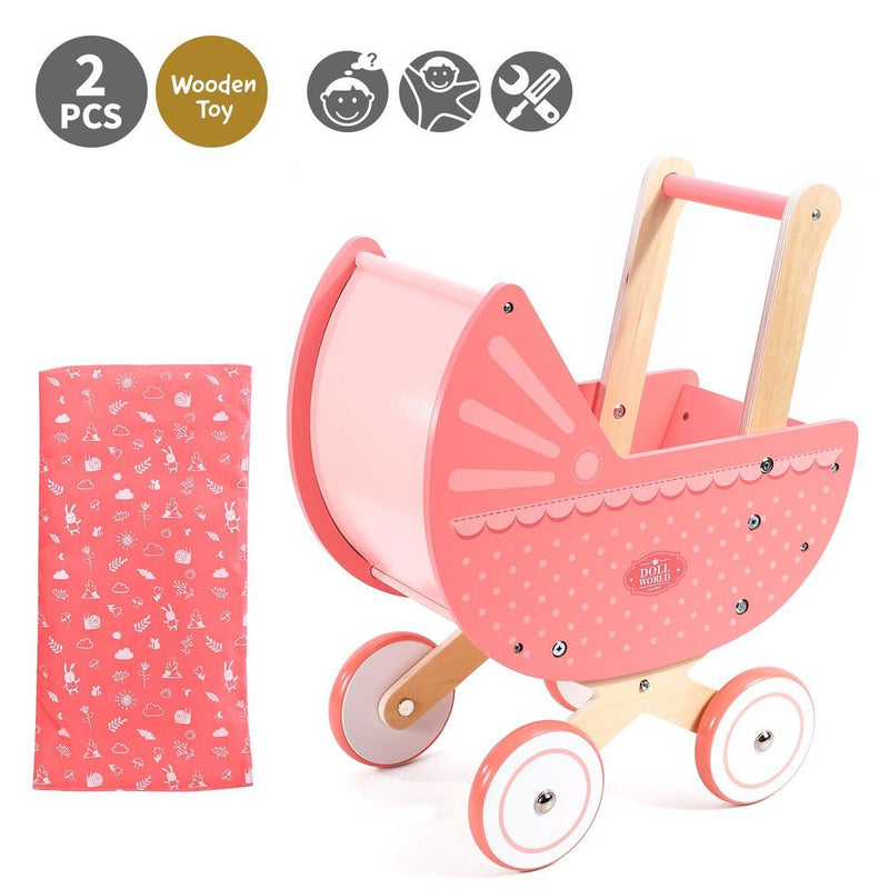 Kids Doll World-Pram Pushchair For Dolls