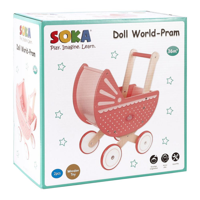 Kids Doll World-Pram Pushchair For Dolls