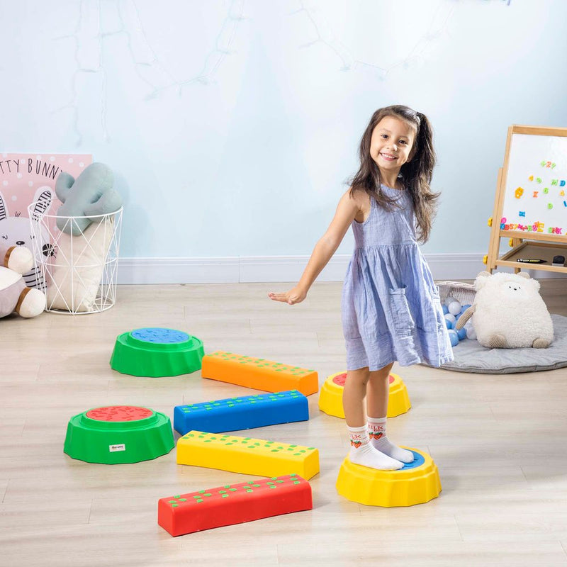 Kids Eight-Piece Kids Stepping Stones Non-Slip Surface & Bottom