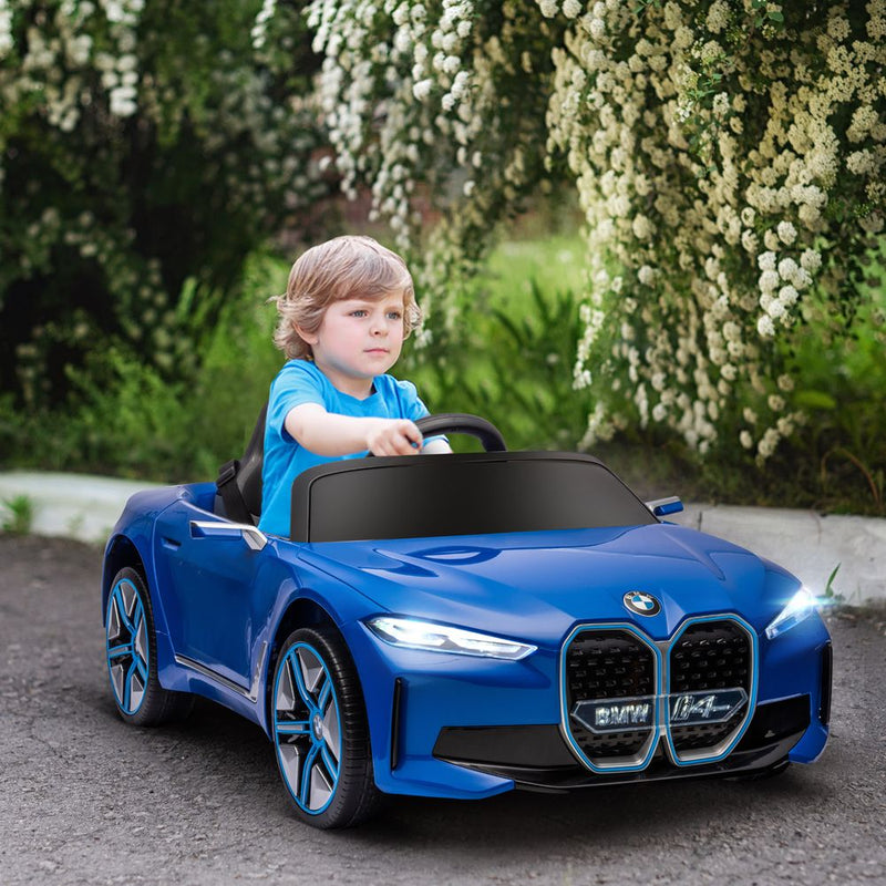 HOMCOM BMW i4 Licensed 12V Kids Electric Ride-On Car with Remote Control - Blue