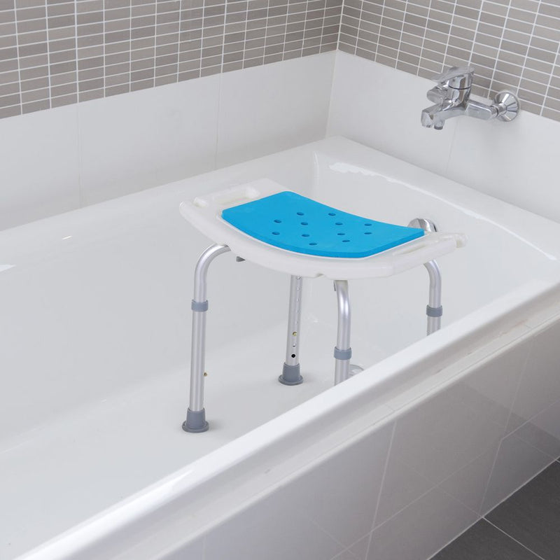 Adjust Aluminum Bath Stool Spa Shower Chair Non-Slip w/ Shower Hole