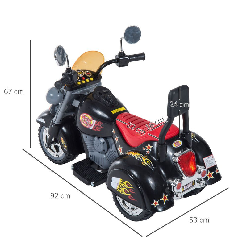 6V Kids Electric Motorbike Child Ride On Toy w/ Lights Sound Black