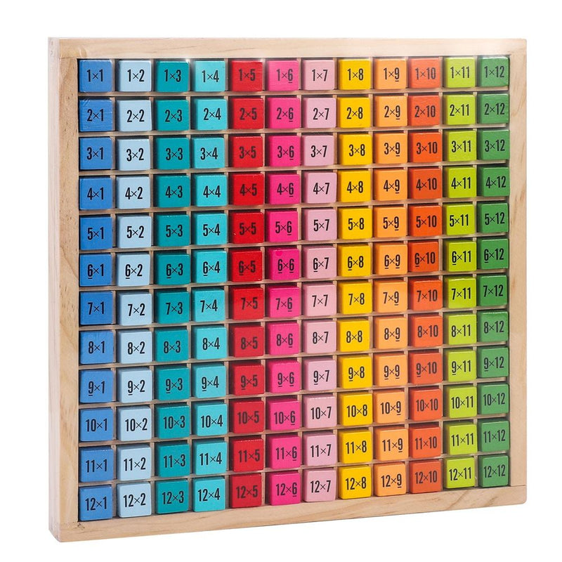 Wooden 1-12 Times Table 145pc Colourful Board Montessori Math for Kids 3+