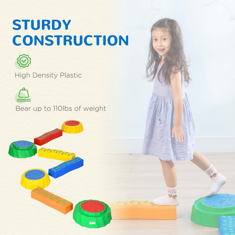 Kids Eight-Piece Kids Stepping Stones Non-Slip Surface & Bottom