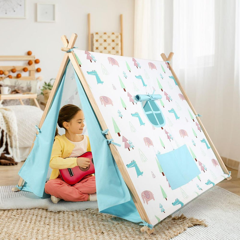 Camping Teepee Tent Foldable Play Tent Tipi Canvas for Kids