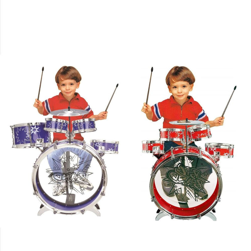 Kids Big Band Rockstar Drums & Cymbal Kit With Stool