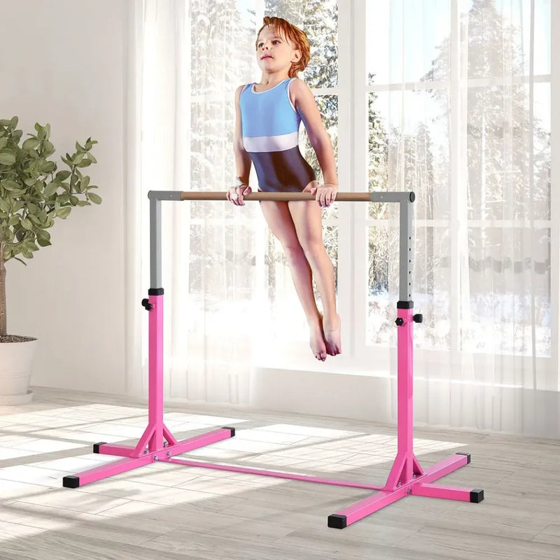 95-145 Hcm Professional Gymnastics Horizontal Bar For Kids Home Gym Fitness