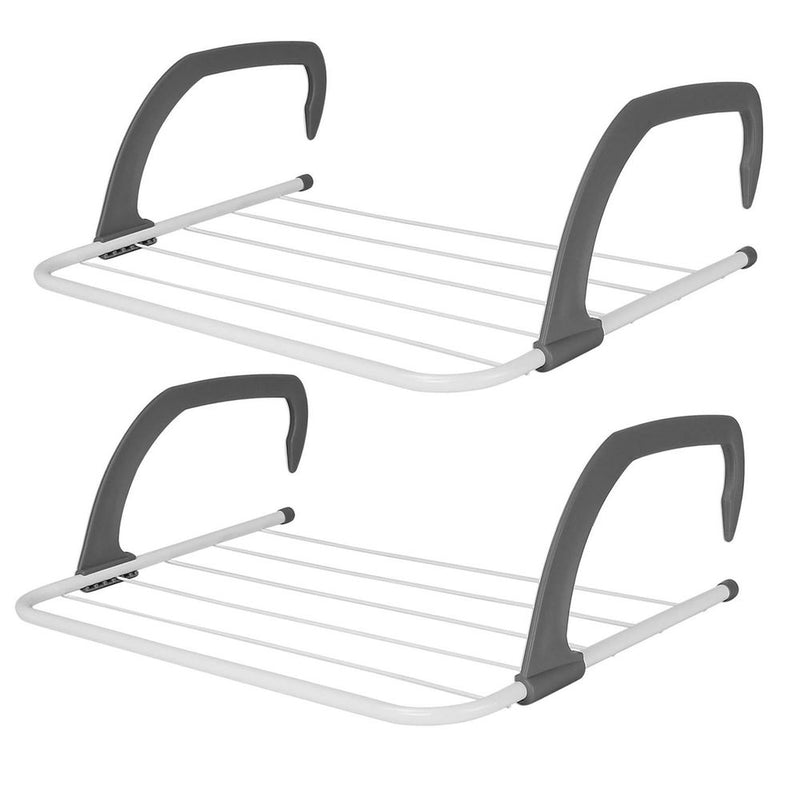 2 x GREY Over Radiator Clothes Airer