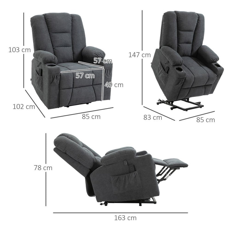 Riser and Recliner Chair w/ Remote, Lift Chair for the Elderly, Grey