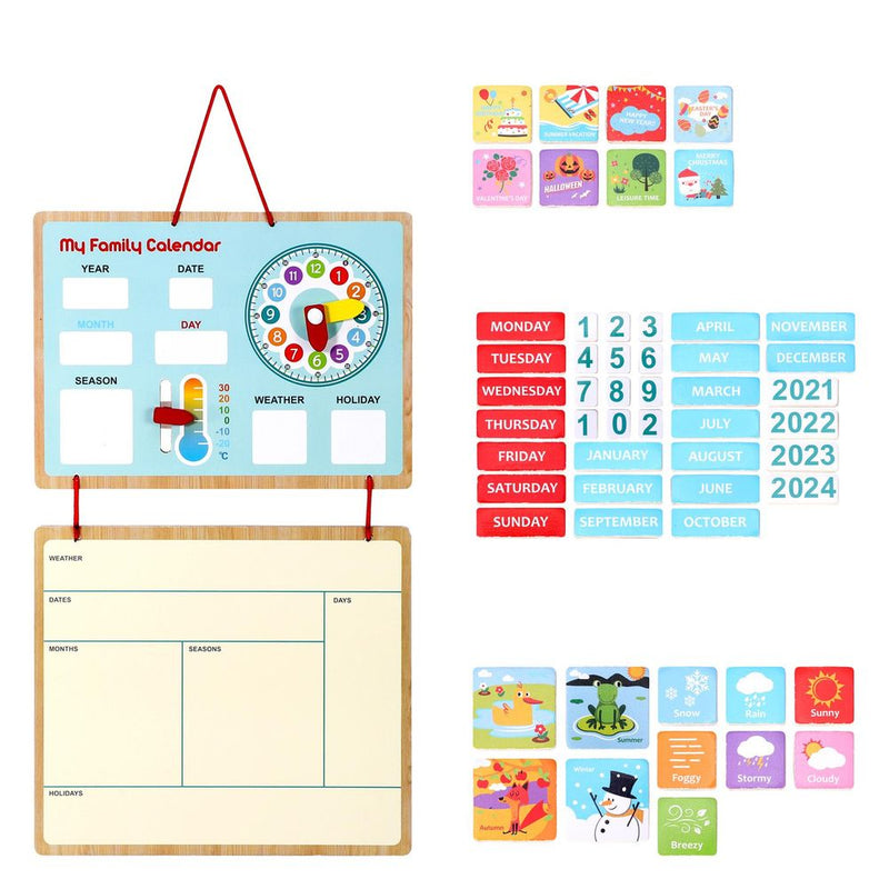 My Family Calendar Magnetic Wooden Weather Board Gift for Kids 3yrs+