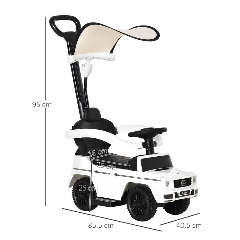 Benz G350 Ride-on Sliding Car Floor Slider Stroller Kids Vehicle, White