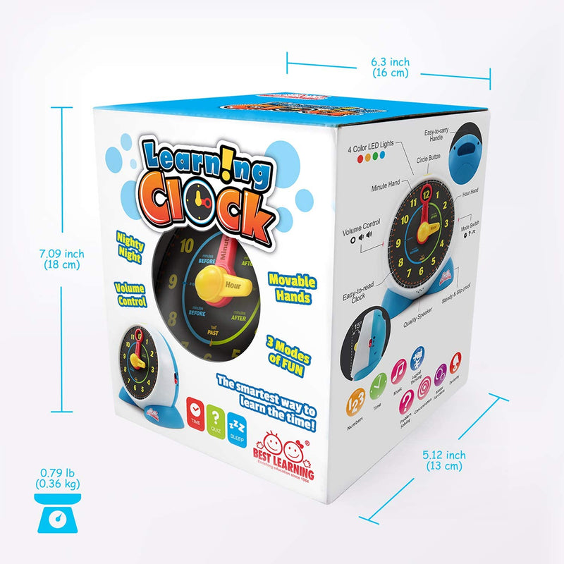 Learning Clock - Educational Talking Learn to Tell Time Teaching Light-Up Toy 